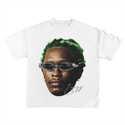 young thug t-shirt | rap tee concert merch kanye thugger slime season | green white rare hip hop graphic print |