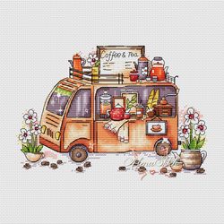 Coffee van. Cross stitch pattern pdf & css