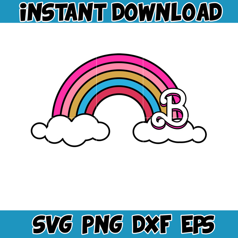 Barbi Icons Rainbow Inline Skate Flamingo Palm Ice Cream Sun, SVG PNG Clipart Digital Download (18).jpg