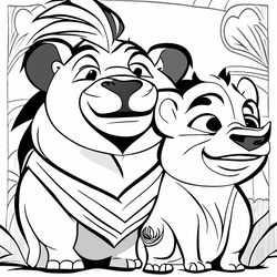 Coloring for children Timon and Pumbaa from Disney 2