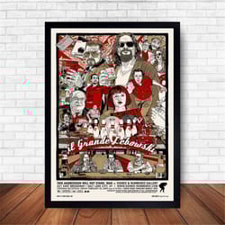 the big lebowsk movie poster canvas wall art home decor (no frame)