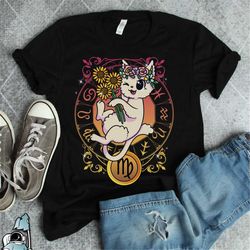 virgo shirt, virgo cat zodiac shirt, virgo gift, virgo cat, zodiac sign shirt, virgo astrology cat gift, virgo horoscope