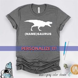 personalized dinosaur shirt, dinosaur birthday, dinosaur name shirt, t-rex shirt, custom t-rex shirt, birthday gift dino