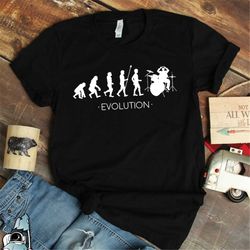 drummer shirt, drummer gift, evolution of a drummer, drum set shirt, drumming gift, drums shirt, music shirt, band shirt