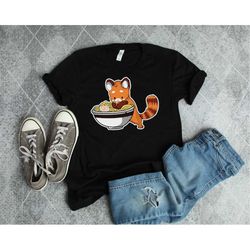 red panda shirt, ramen shirt, red panda ramen shirt, japanese ramen noodles gifts, animal lover gift, red panda art, cut