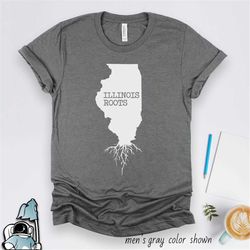illinois roots shirt, illinois shirt, illinois gifts, state of illinois, illinois map, state roots shirt, illinois map p