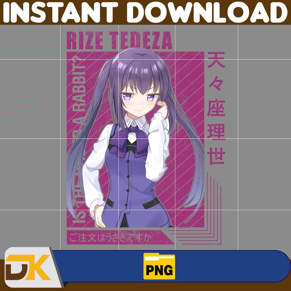 Rize Tedeza Png, Anime Png, Japanese Png, Anime Silhouette Png, Anime Character, Anime Vector Files (10).jpg