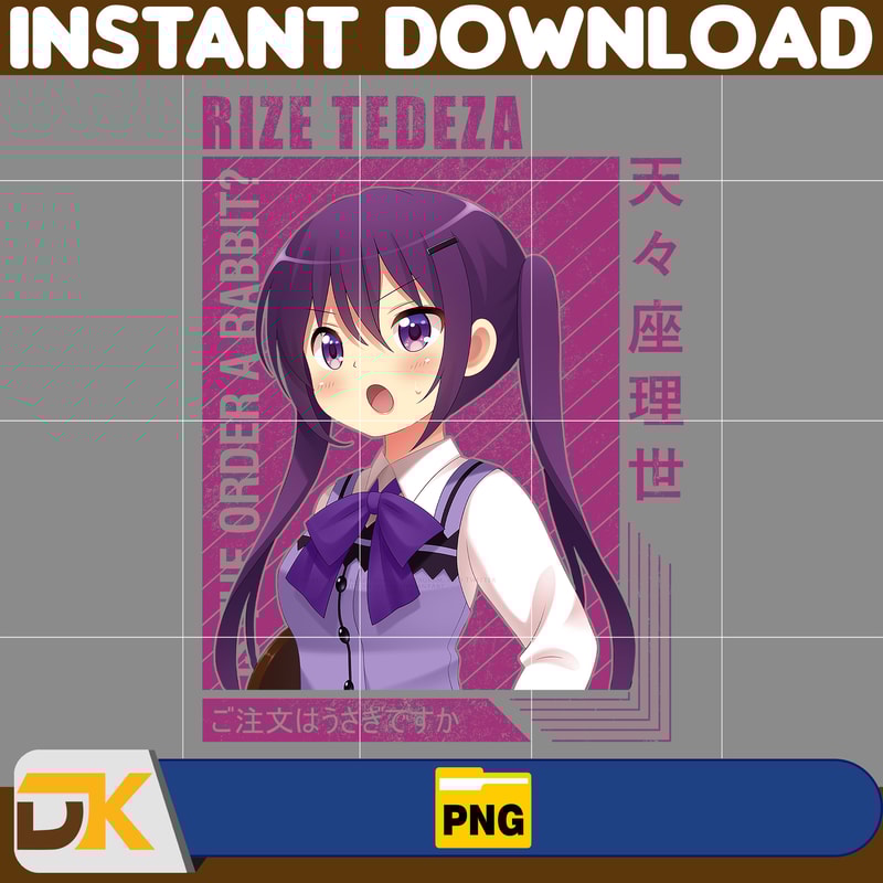 Rize Tedeza Png, Anime Png, Japanese Png, Anime Silhouette Png, Anime Character, Anime Vector Files (11).jpg