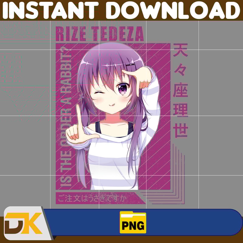 Rize Tedeza Png, Anime Png, Japanese Png, Anime Silhouette Png, Anime Character, Anime Vector Files (12).jpg