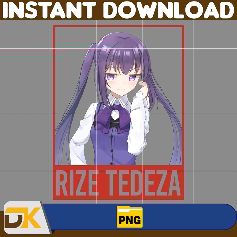 Rize Tedeza Png, Anime Png, Japanese Png, Anime Silhouette Png, Anime Character, Anime Vector Files (16).jpg