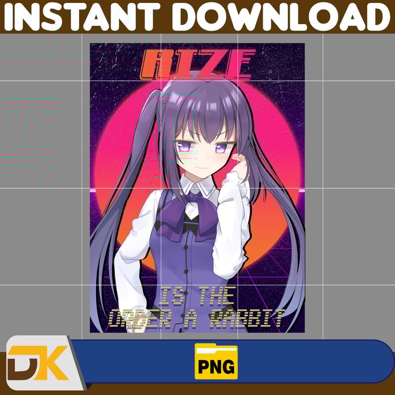 Rize Tedeza Png, Anime Png, Japanese Png, Anime Silhouette Png, Anime Character, Anime Vector Files (19).jpg