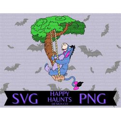 eeyore swing svg, easy cut file for cricut, layered by colour