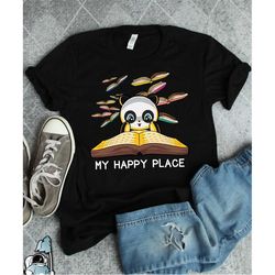 my happy place, books shirt, reading shirt, book worm, book lover, reader gift, librarian gift, library shirt, literatur