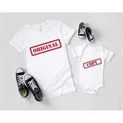 original copy shirt, original and copy t-shirt, father and son daughter matching shirt, father baby matching tee, mom an