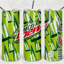 mountain dew soda can tumbler wrap design - png sublimation printing design - 20oz tumbler designs.