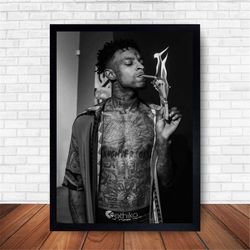 21 savage music poster canvas wall art home decor (no frame)