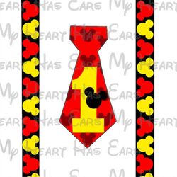 Mickey Mouse birthday tie and suspenders ANY AGE image png digital file sublimation print Waterslide tshirt design