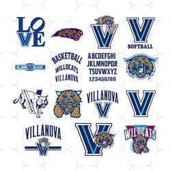 villanova university bundle svg, brand svg, villanova university logo svg, wildcats svg, villanova wildcats svg, basketb