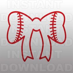 softball bow svg file,softball svg,cutting template-vector clip art for commercial & personal use-cricut,silhouette,came
