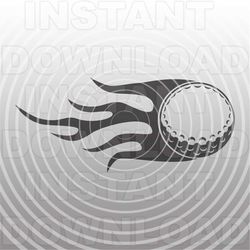 golf ball with flames svg file,golfer svg,golf tournament svg -vector clip art commercial & personal use- cricut,cameo,s