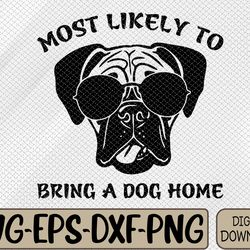 ho-bo care boxer rescue - most likely to bring a dog home svg, eps, png, dxf, digital download