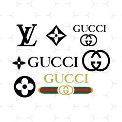 gucci louis vuitton logo bundle svg, brand svg, gucci svg, louis vuitton svg, louis vuitton logo svg, fashion logo svg,