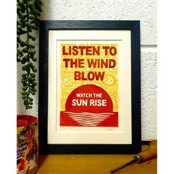 fleetwood mac original lino print