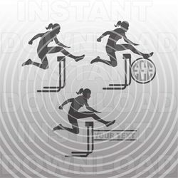 womens hurdles svg file,hurdler svg,track field svg  -vector art commercial/personal use- cricut,silhouette,cameo,vinyl