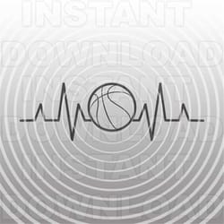 heartbeat pulse ekg basketball svg file,basketball t-shirt svg -vector art commercial & personal use- cricut,silhouette,