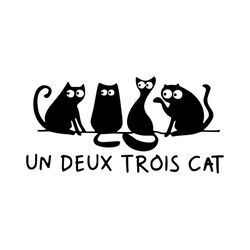 un deux trois cat svg, cartoon svg, black cat svg, animal svg, four black cat svg, cat svg, funny animal svg, friends gi