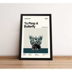 kendrick lamar - to pimp a butterfly music album poster, mid century art, minimalist art, retro poster, vintage poster,