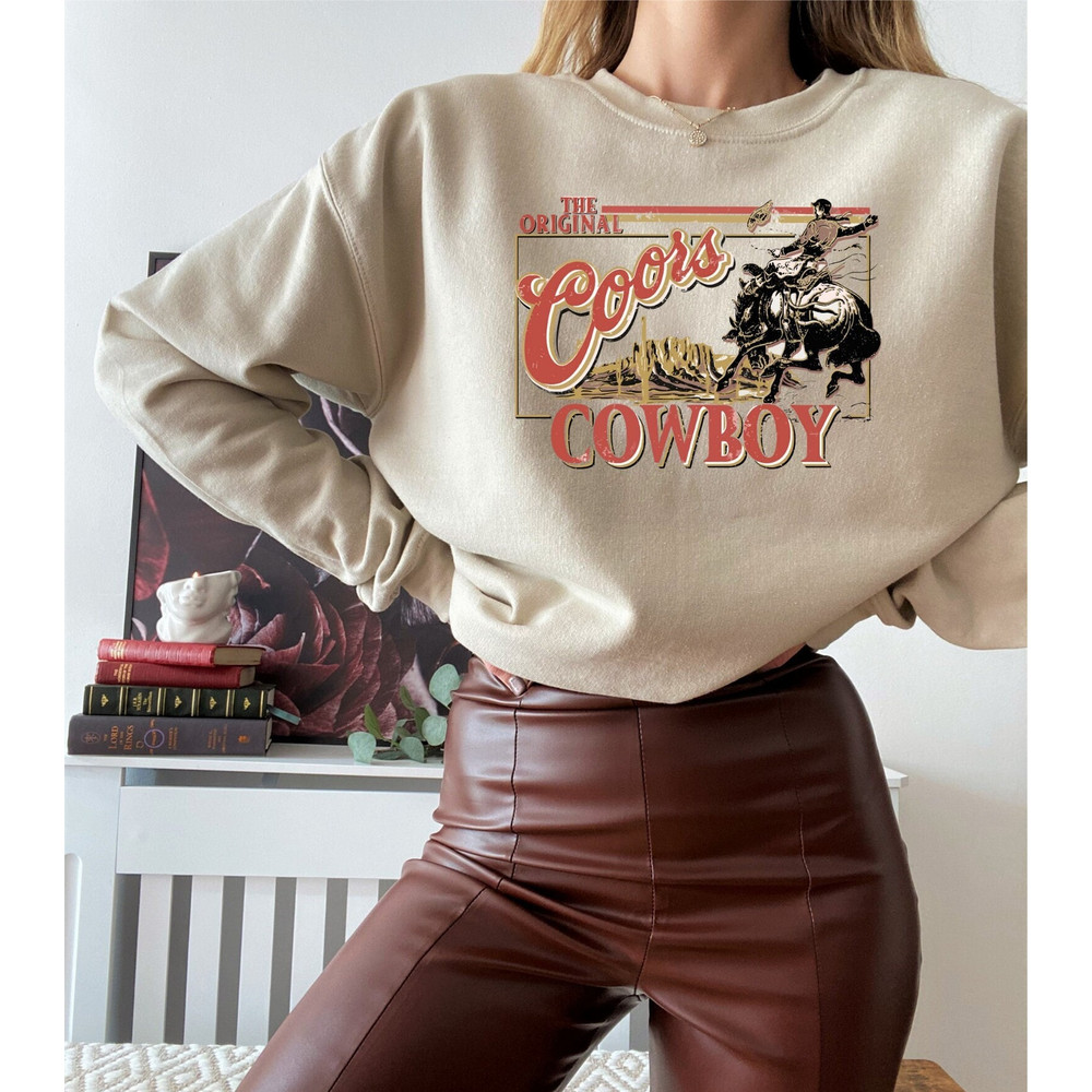 Coors Original Cowboy Heather Colors Sweatshirt, Heather Colors Western Hoodie, Rodeo Sweater, Original Coors Sweatshirt Gift - 1.jpg
