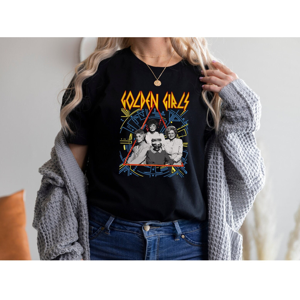 Def Leppard Golden Girls Shirt, Music TV Crossover, Vintage TV Show Shirt, Band Inspired Tee, Unique Fan Gift - 1.jpg