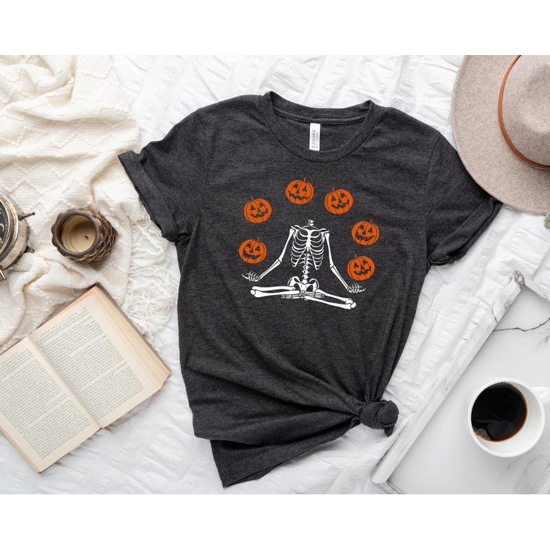 Halloween Shirt, Skeleton Shirt, Pumpkin Skeleton Shirt, Funny Skeleton Shirt, Spooky Season Shirt, Spooky TShirt, Funny Halloween Shirt - 1.jpg