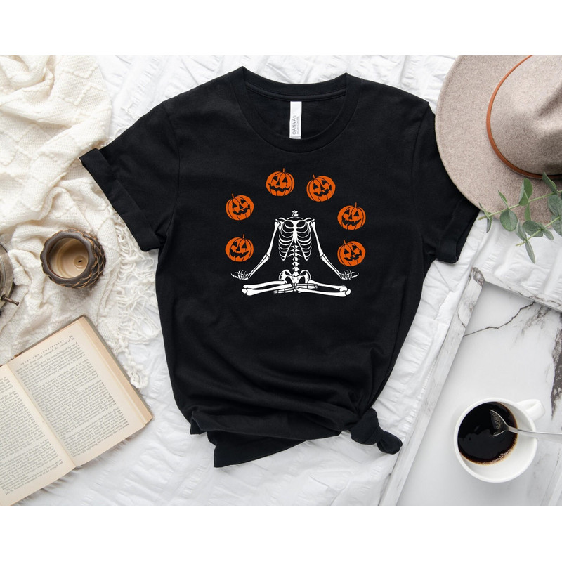Halloween Shirt, Skeleton Shirt, Pumpkin Skeleton Shirt, Funny Skeleton Shirt, Spooky Season Shirt, Spooky TShirt, Funny Halloween Shirt - 3.jpg