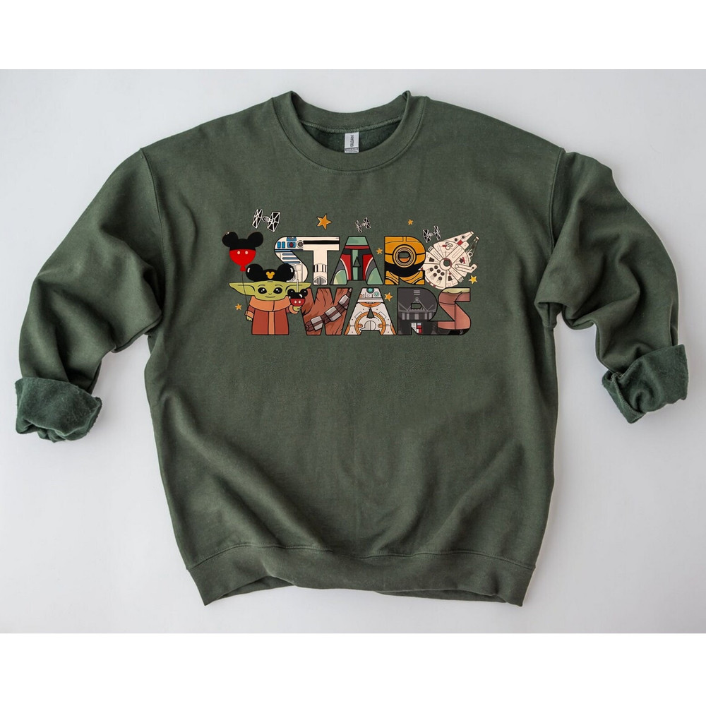 Star Wars Sweatshirt, Star Wars Group Sweatshirt, Grogu Shirt, Grogu Balloon Shirt, Star Wars Logo Hoodie, Disney Matching Sweatshirt - 2.jpg