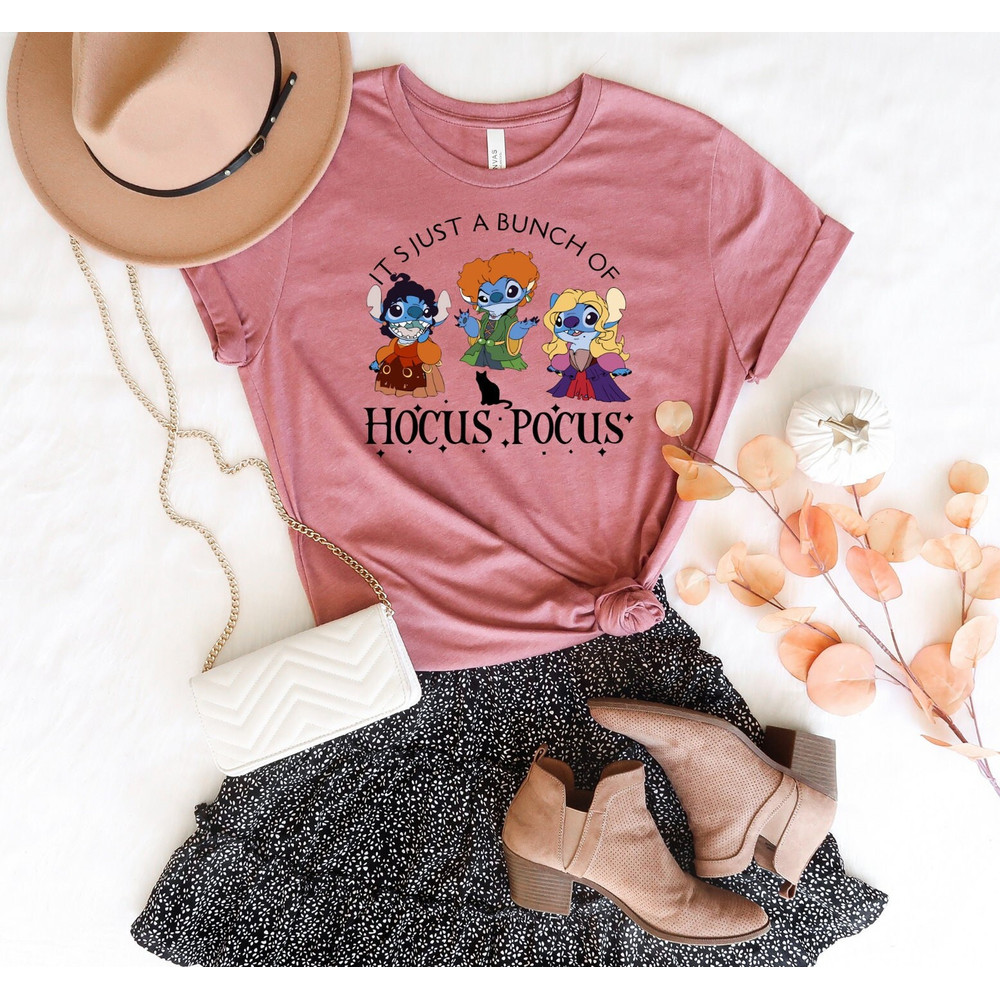 Stitch Halloween Shirt, It's Just A Bunch Of Hocus Pocus Shirt, Horror Stitch Shirt, Halloween Party Shirt,Matching Halloween - 5.jpg