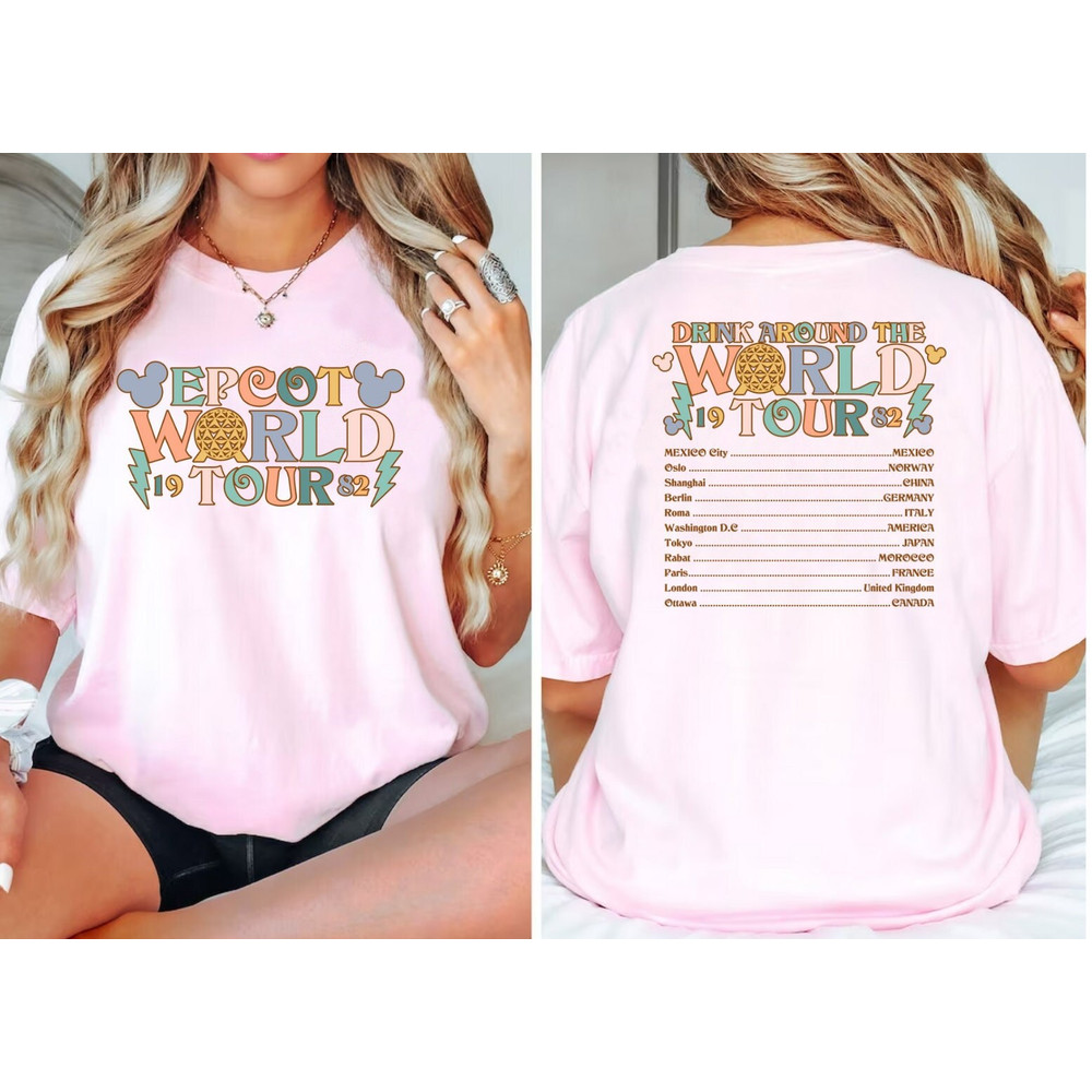 Two-Sided Retro Epcot World Tour Shirt, Mickey And Friends, Retro Disney Epcot Center 1982 Shirt, Retro Disney Shirt - 2.jpg