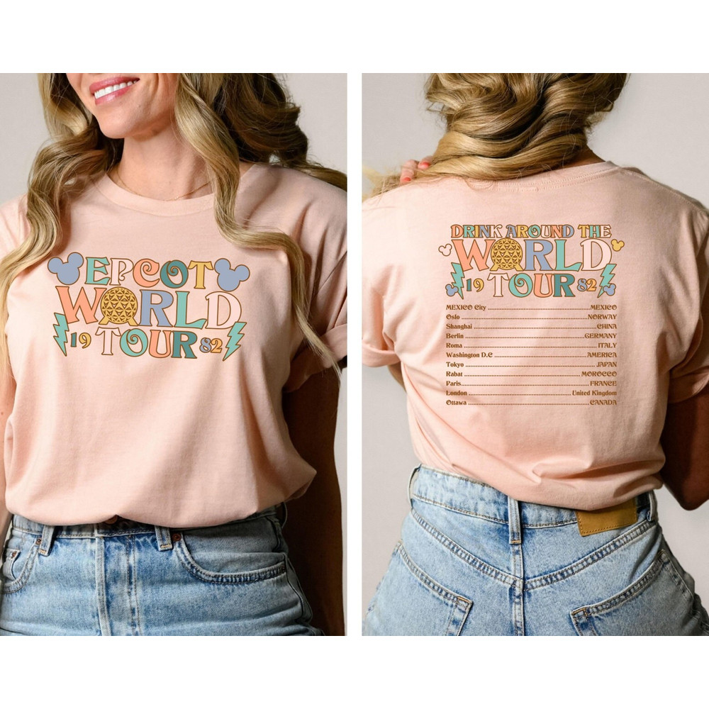 Two-Sided Retro Epcot World Tour Shirt, Mickey And Friends, Retro Disney Epcot Center 1982 Shirt, Retro Disney Shirt - 5.jpg