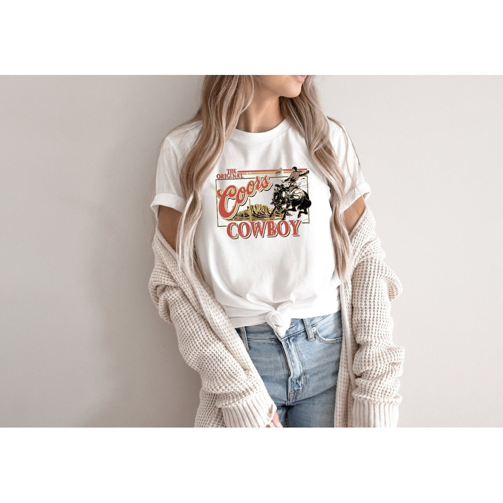 Western Shirt, Rodeo Shirt, Coors Cowboy Shirt, Coors Rodeo Shirt, Cowboy Shirt, Cowgirl Shirt, Retro Cowboy Shirt, Western TShirt - 1.jpg