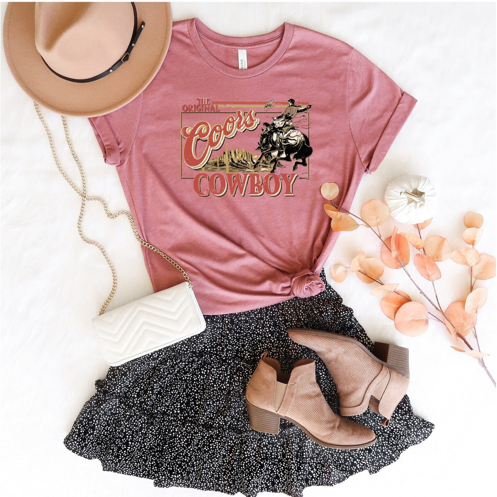 Western Shirt, Rodeo Shirt, Coors Cowboy Shirt, Coors Rodeo Shirt, Cowboy Shirt, Cowgirl Shirt, Retro Cowboy Shirt, Western TShirt - 4.jpg