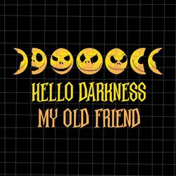hello darkness my old friend svg, halloween moon svg, halloween horror movies svg, scary halloween svg