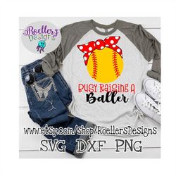 busy raising a baller svg, softball svg, polka dot bandana svg, cricut cut file, svg, dxf, softball mom svg, softball li