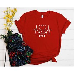 delta sigma theta 1913 with heartbeat, delta sigma theta shirt, support black history month shirt, delta sorority shirt,