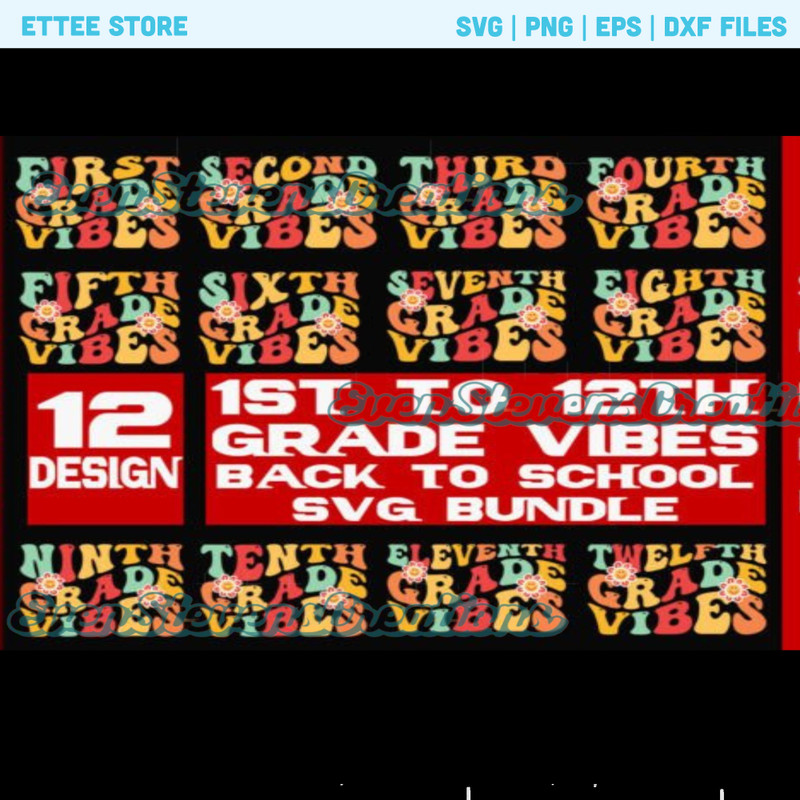 First to twelfth grade videos retro boho wavy text back to school png svg bundle popular best seller trending sublimation design download - 1.jpg