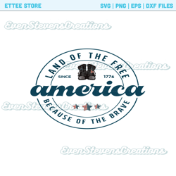 land of the free because of the brave america military veteran july 4 usa red blue popular best seller trending png svg