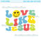 Love like Jesus retro wavy text smiley face multicolor religious inspirational popular best seller png sublimation design download - 1.jpg