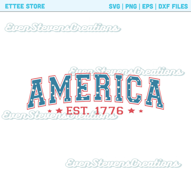 Retro vintage america est 1776 USA flag red blue stars July 4 popular best seller trending png svg sublimation design download - 1.jpg