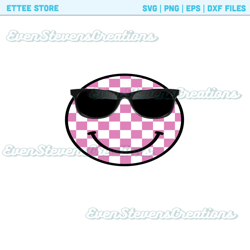 Schools out for summer front back pocket smiley retro checkered pink sunglasses popular best seller png sublimation desi