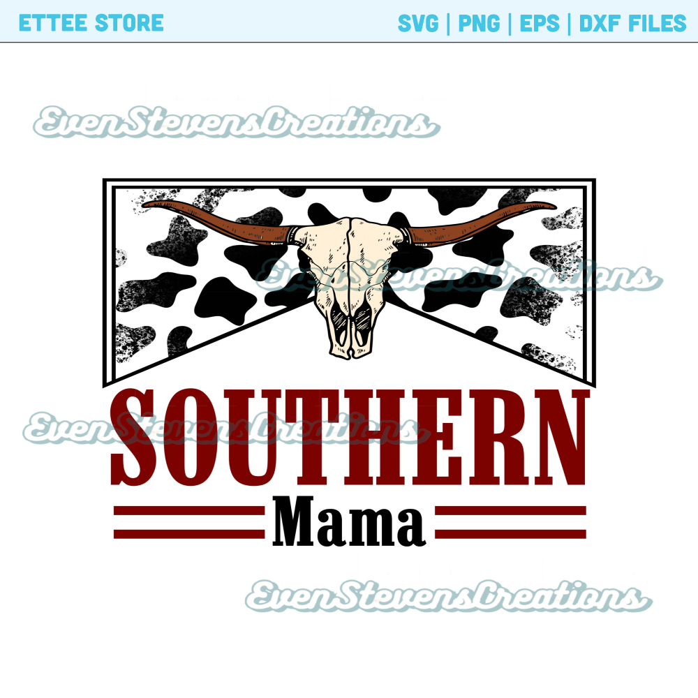 Southern mama western cow print bull skull country popular best seller png sublimation design download - 1.jpg